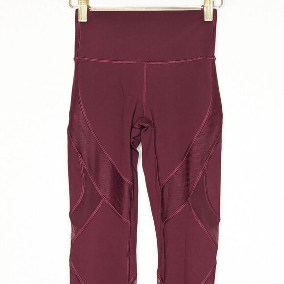 Lululemon Wunder Under High-Rise Tight 28" Mesh Garnet Wine Red Legging - Picture 4 of 10